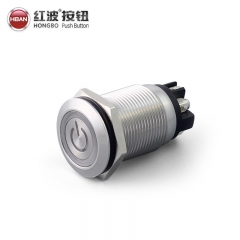 19mm long thread metal stainless steel push button 1no1nc switch